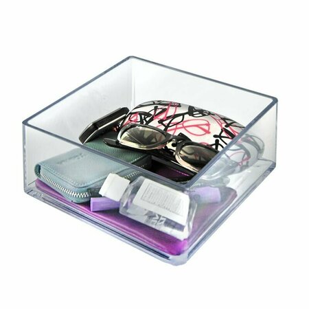 AZAR DISPLAYS 8'' Deluxe Clear Acrylic Square Cube Bin for Counter, 2PK 556348-GS-2PK